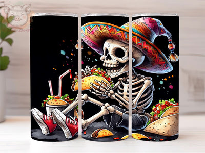Funny Skeleton The Taco 20oz Tumbler Png, Sublimation Design, Tarot Card Tumbler Png, Digital Download PNG Sublimation Lara' s Designs 