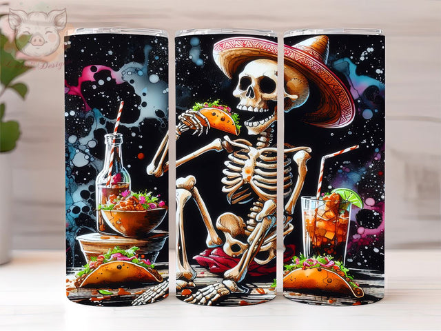 Funny Skeleton The Taco 20oz Tumbler Png, Sublimation Design, Tarot Card Tumbler Png, Digital Download PNG Sublimation Lara' s Designs 