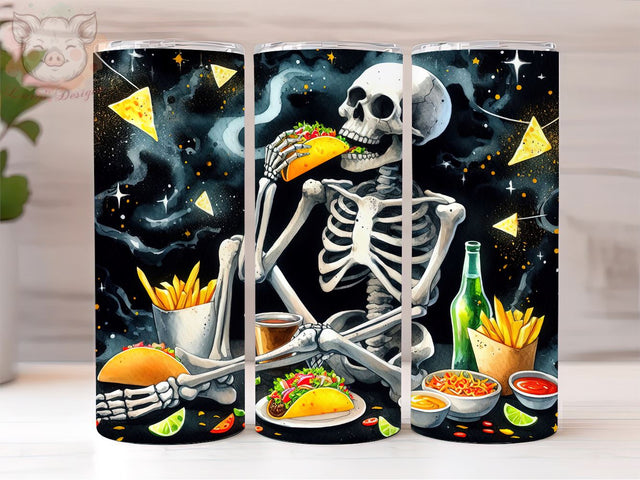 Funny Skeleton The Taco 20oz Tumbler Png, Sublimation Design, Tarot Card Tumbler Png, Digital Download PNG Sublimation Lara' s Designs 