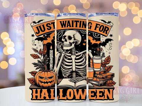 Funny Skeleton Tumbler, Halloween Decor, 20oz Sublimation, Spooky Season Mug, Halloween Gift, Skeleton Lover Drinkware, Instant Digital Download Sublimation SvggirlplusArt 