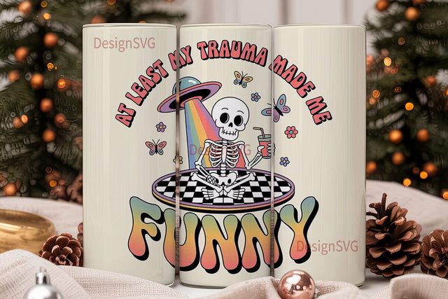 Funny Skeleton Tumbler Wrap Sublimation DesignSVG 