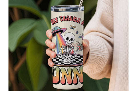 Funny Skeleton Tumbler Wrap Sublimation DesignSVG 