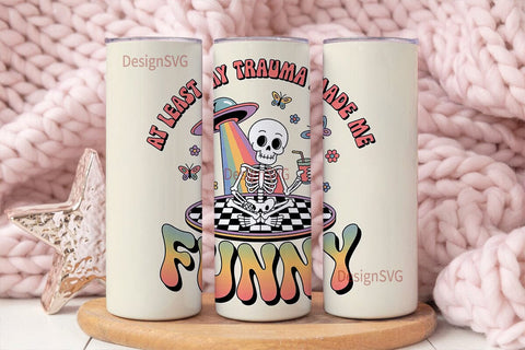 Funny Skeleton Tumbler Wrap Sublimation DesignSVG 