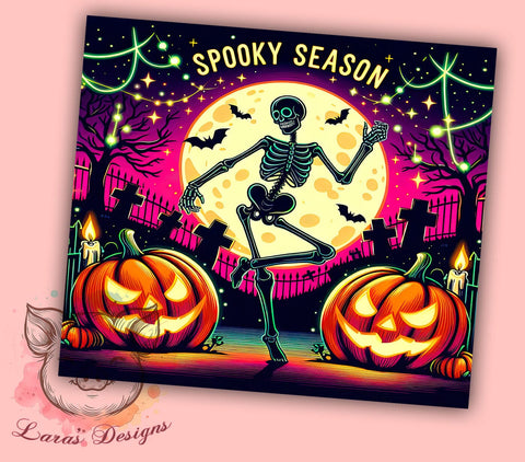 Funny Skull Halloween 20 oz Skinny Tumbler Sublimation Design, Straight & Tapered Tumbler Png, Spooky Season Tumbler Png, Digital Download PNG Sublimation Lara' s Designs 