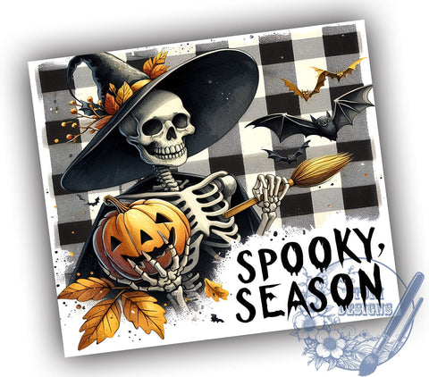 Funny Skull Halloween 20oz Skinny Tumbler PNG, Spooky Season Tumbler Sublimation Wrap, Straight & Tapered Tumbler Wrap, Instant Digital Download Sublimation ToriDesigns 