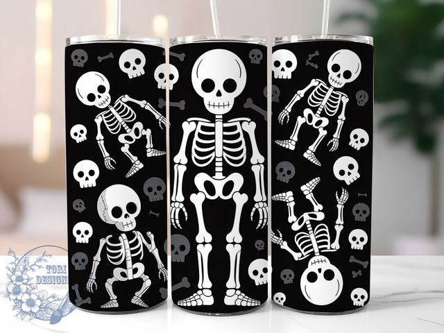 Funny Skull Halloween Tumbler Wrap, Halloween Skeleton Cup, 20oz Sublimation Design, Spooky Cute Drinkware, Skull Party Tumbler, Creepy Cool Wrap, Trick or Treat Tumbler Sublimation ToriDesigns 