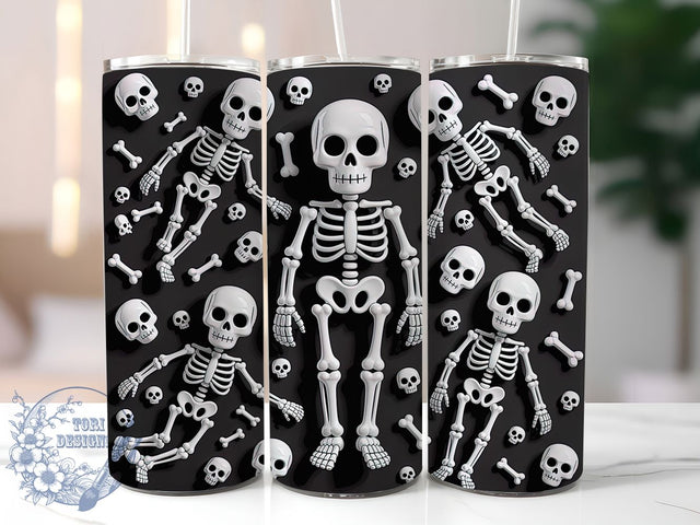 Funny Skull Halloween Tumbler Wrap, Halloween Skeleton Cup, 20oz Sublimation Design, Spooky Cute Drinkware, Skull Party Tumbler, Creepy Cool Wrap, Trick or Treat Tumbler Sublimation ToriDesigns 