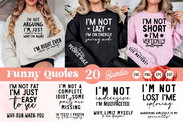 Funny Sleeve SVG Bundle collection , Motivational designs, JESUS SVG BUNDLE, Funny Quotes Bundle SVG Regulrcrative 