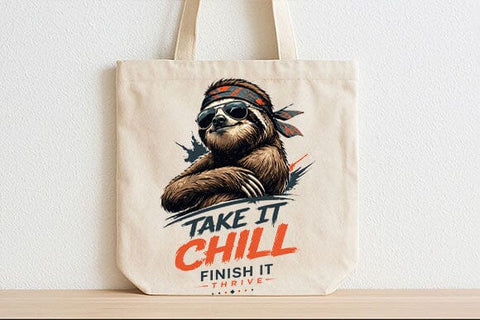 Funny Sloth PNG Take It Chill Motivational Digital Download SVG BillahCrafts 