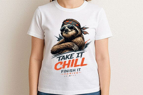 Funny Sloth PNG Take It Chill Motivational Digital Download SVG BillahCrafts 