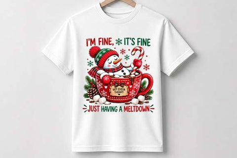 Funny Snowman Hot Cocoa Christmas PNG SVG BillahCrafts 