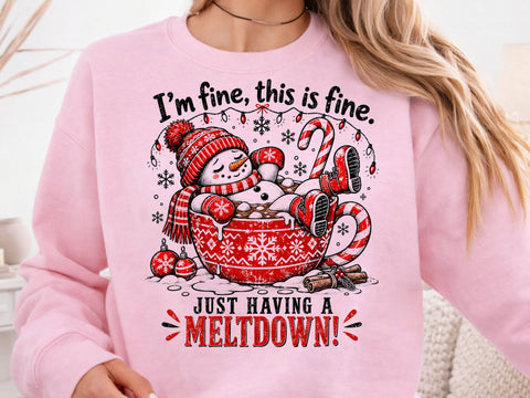 Funny Snowman Meltdown Hot Cocoa Mug PNG SVG DesignDestine 