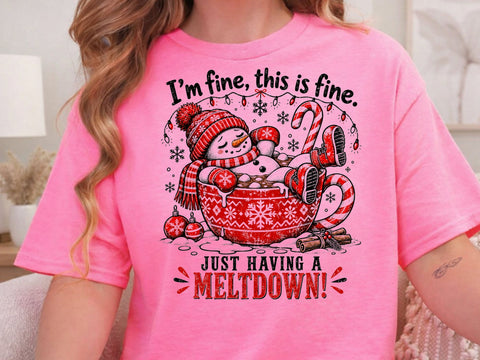 Funny Snowman Meltdown Hot Cocoa Mug PNG SVG DesignDestine 
