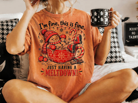 Funny Snowman Meltdown Hot Cocoa Mug PNG SVG DesignDestine 