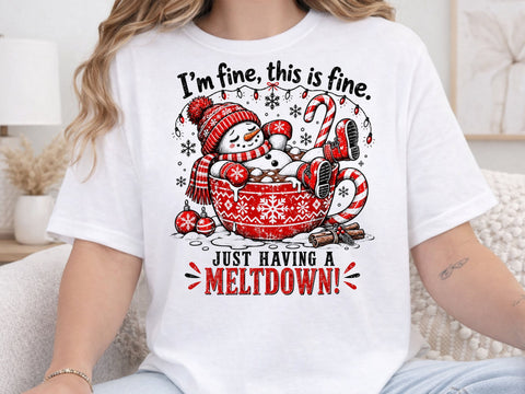 Funny Snowman Meltdown Hot Cocoa Mug PNG SVG DesignDestine 
