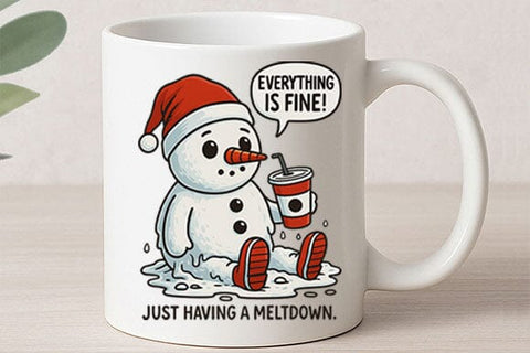 Funny Snowman Meltdown PNG SVG BillahCrafts 