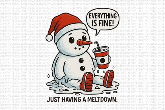 Funny Snowman Meltdown PNG SVG BillahCrafts 