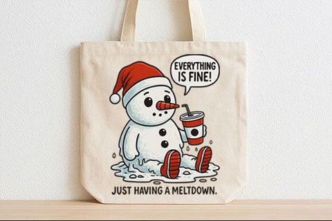 Funny Snowman Meltdown PNG SVG BillahCrafts 