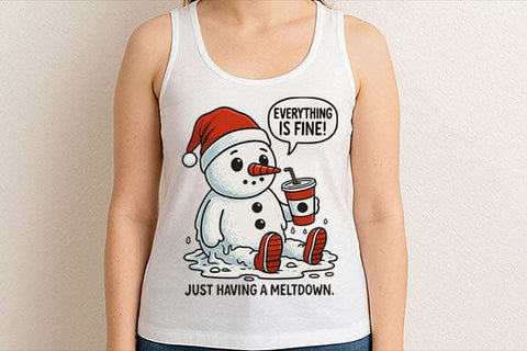 Funny Snowman Meltdown PNG SVG BillahCrafts 