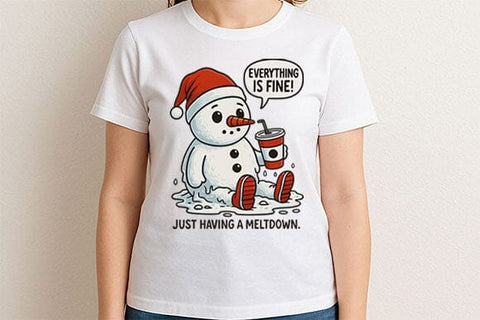 Funny Snowman Meltdown PNG SVG BillahCrafts 