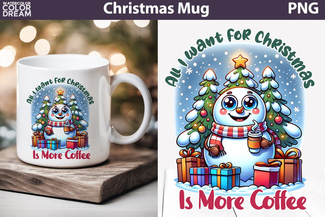 Funny Snowman Mug Sublimation | Christmas Coffee quotes Mug Sublimation WatercolorColorDream 