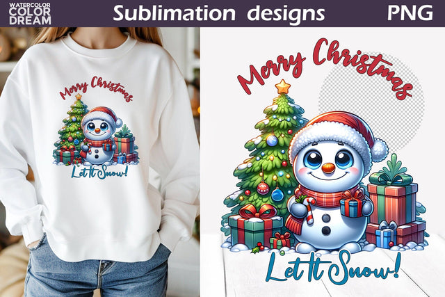 Funny Snowman Sublimation Design | Christmas Quote T Shirt Sublimation WatercolorColorDream 