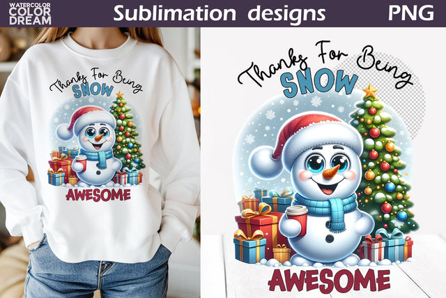 Funny Snowman Sublimation Design | Christmas Quote T Shirt Sublimation WatercolorColorDream 
