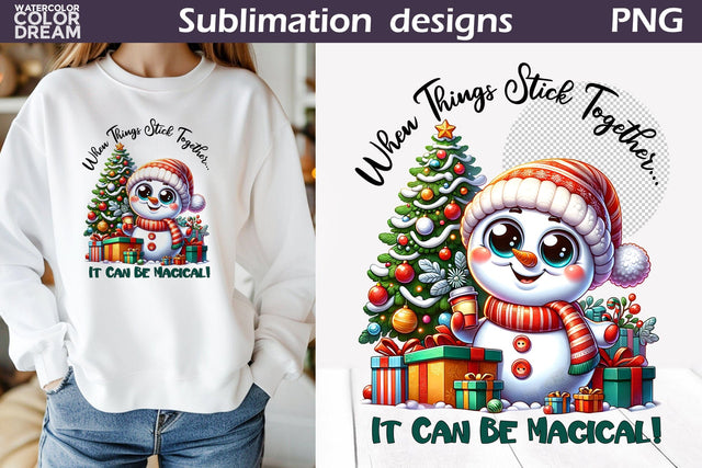 Funny Snowman Sublimation Design | Christmas Quote T Shirt Sublimation WatercolorColorDream 