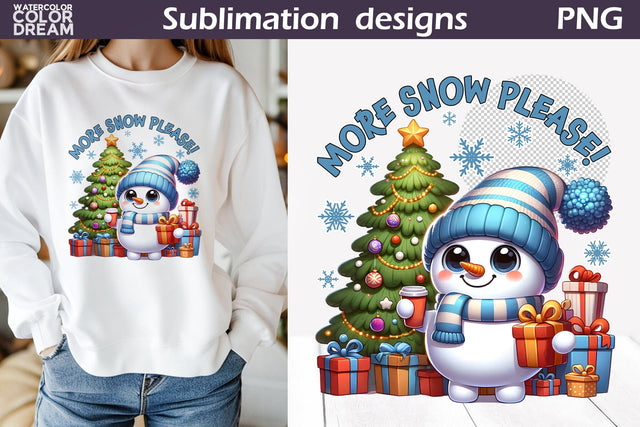 Funny Snowman Sublimation Design | Christmas Quote T Shirt Sublimation WatercolorColorDream 
