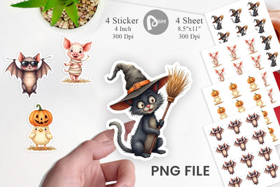 Funny Spooky Faces Sticker Sublimation artnoy 