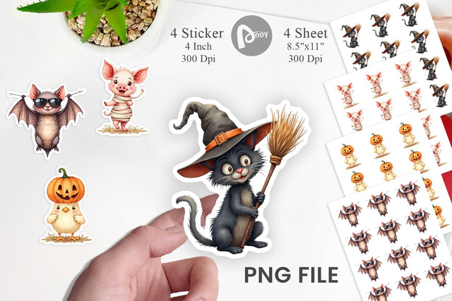 Funny Spooky Faces Sticker Sublimation artnoy 