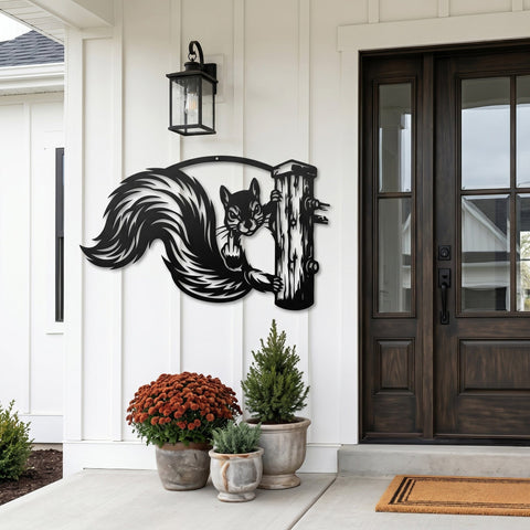 Funny Squirrel Laser SVG | Peeking Squirrel DXF File | Middle Finger Squirrel Metal Art | Plasma CNC Laser Cut File | Rustic Woodland Decor SVG HappyDesignStudio 
