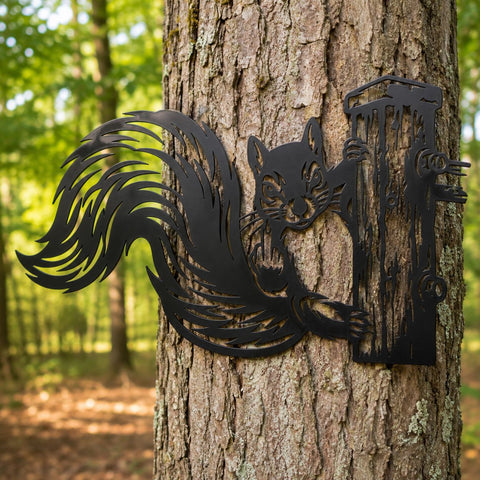 Funny Squirrel Laser SVG | Peeking Squirrel DXF File | Middle Finger Squirrel Metal Art | Plasma CNC Laser Cut File | Rustic Woodland Decor SVG HappyDesignStudio 