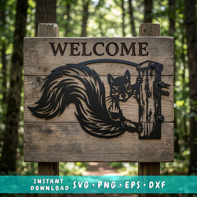 Funny Squirrel Laser SVG | Peeking Squirrel DXF File | Middle Finger Squirrel Metal Art | Plasma CNC Laser Cut File | Rustic Woodland Decor SVG HappyDesignStudio 