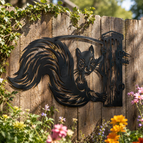 Funny Squirrel Laser SVG | Peeking Squirrel DXF File | Middle Finger Squirrel Metal Art | Plasma CNC Laser Cut File | Rustic Woodland Decor SVG HappyDesignStudio 