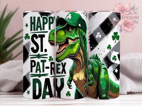 Funny St. Patrick's Day Dinosaur Tumbler, St. Patrick's Day, Pat-Rex Tumbler, Dinosaur Gift, 20oz Sublimation, Funny St. Pat's, Irish Dinosaur, Holiday Tumbler Sublimation Li Zamperini 