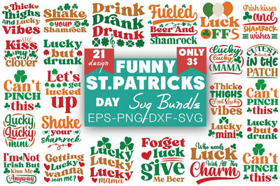 Funny St.patricks Day Svg Bundle SVG Angelina750 
