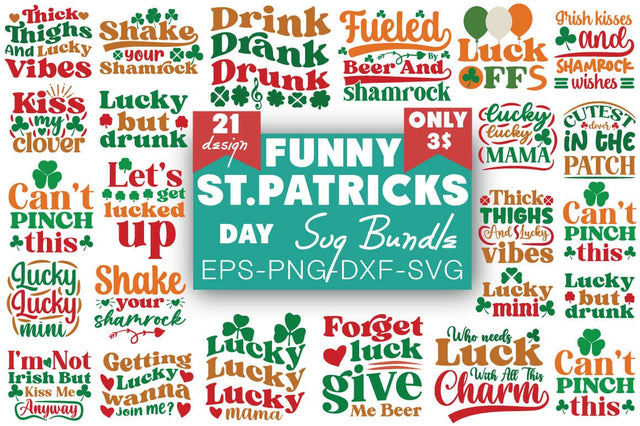 Funny St.patricks Day Svg Bundle SVG Angelina750 
