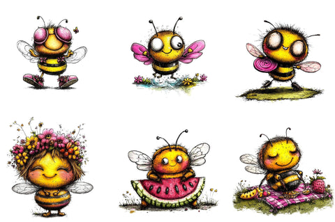 Funny Summer Bee Clipart Sublimation SVGista 