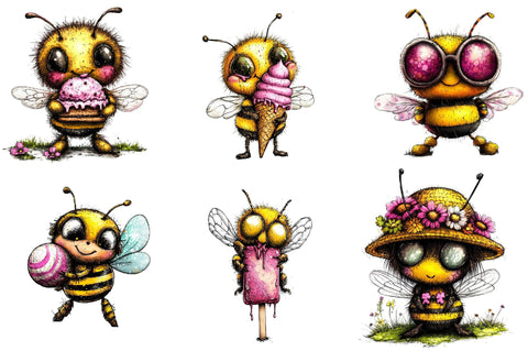Funny Summer Bee Clipart Sublimation SVGista 