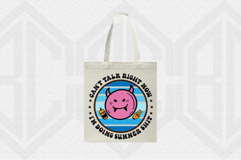 Funny Summer Devil Face SVG Can't Talk I'm Doing Summer Sh*t Design SVG BillahCrafts 