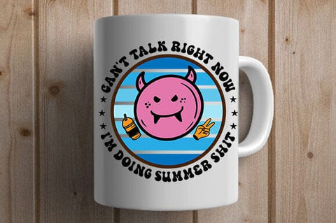 Funny Summer Devil Face SVG Can't Talk I'm Doing Summer Sh*t Design SVG BillahCrafts 