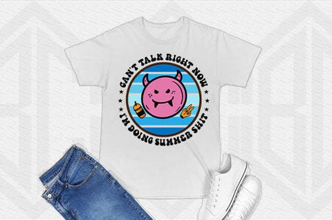 Funny Summer Devil Face SVG Can't Talk I'm Doing Summer Sh*t Design SVG BillahCrafts 