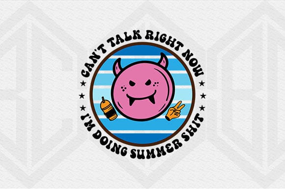 Funny Summer Devil Face SVG Can't Talk I'm Doing Summer Sh*t Design SVG BillahCrafts 