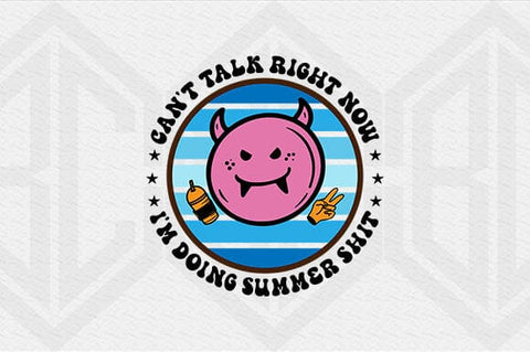 Funny Summer Devil Face SVG Can't Talk I'm Doing Summer Sh*t Design SVG BillahCrafts 
