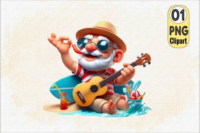 Funny Summer Grandpa Guitar Sublimation Sublimation SVGArt 