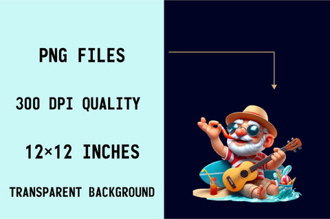 Funny Summer Grandpa Guitar Sublimation Sublimation SVGArt 