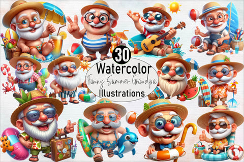 Funny Summer Grandpa Sublimation Clipart Bundle Sublimation SVGArt 
