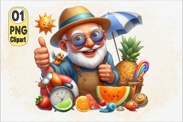 Funny Summer Grandpa Sublimation Clipart Sublimation SVGArt 