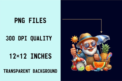 Funny Summer Grandpa Sublimation Clipart Sublimation SVGArt 